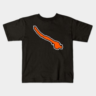 Galiano Island BC Outline in Tangerine Orange - Simple Silhouette - Galiano Island Kids T-Shirt